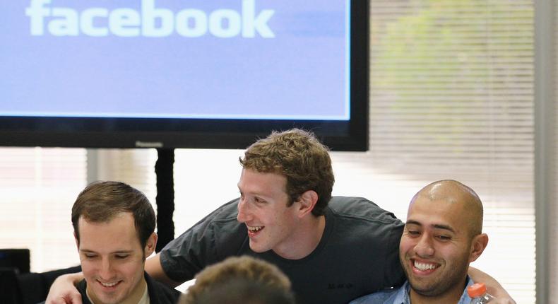 Facebook employees Mark Zuckerberg