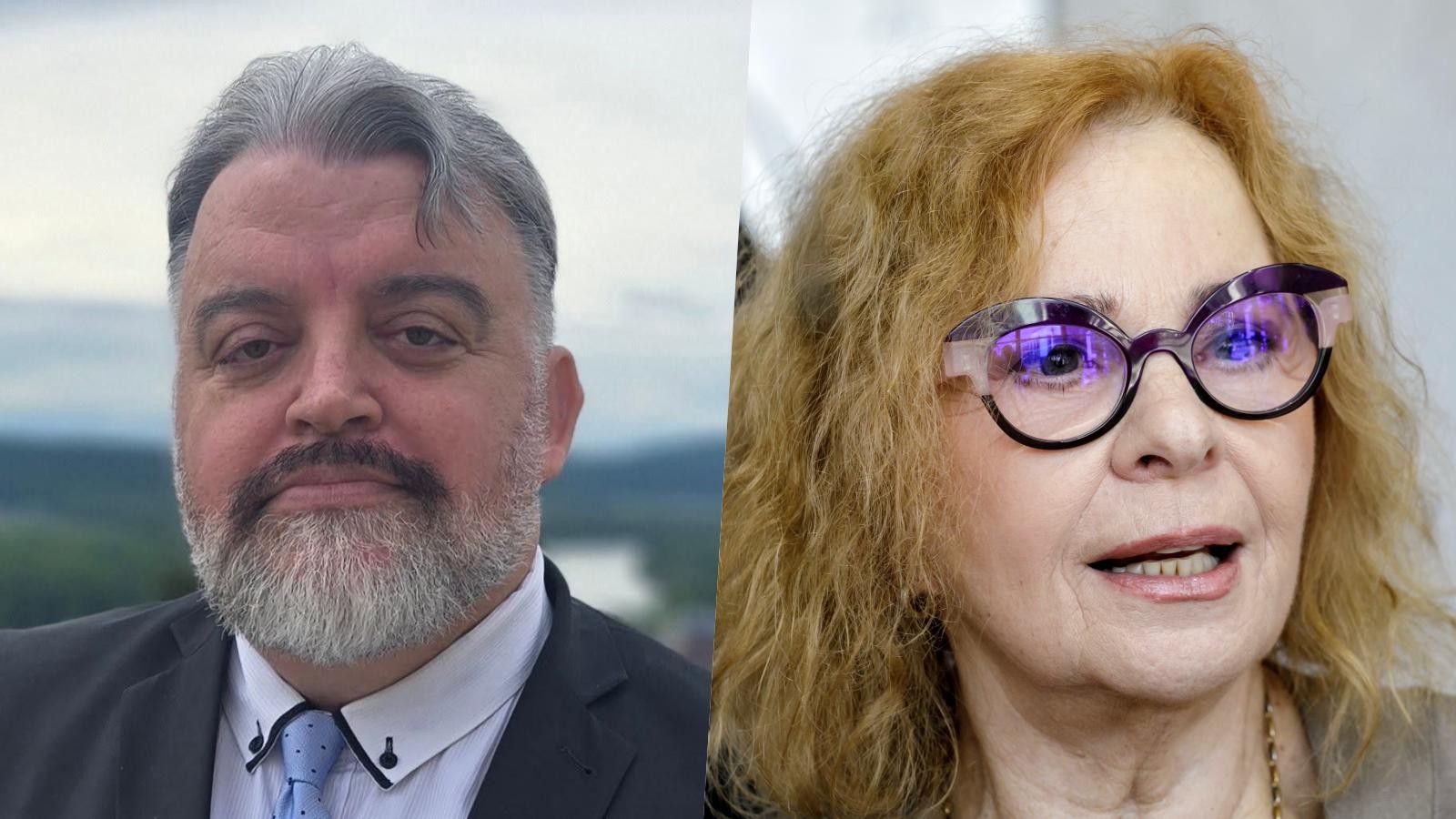 Politický komentátor Eduard Chmelár a herečka Kamila Magálová.