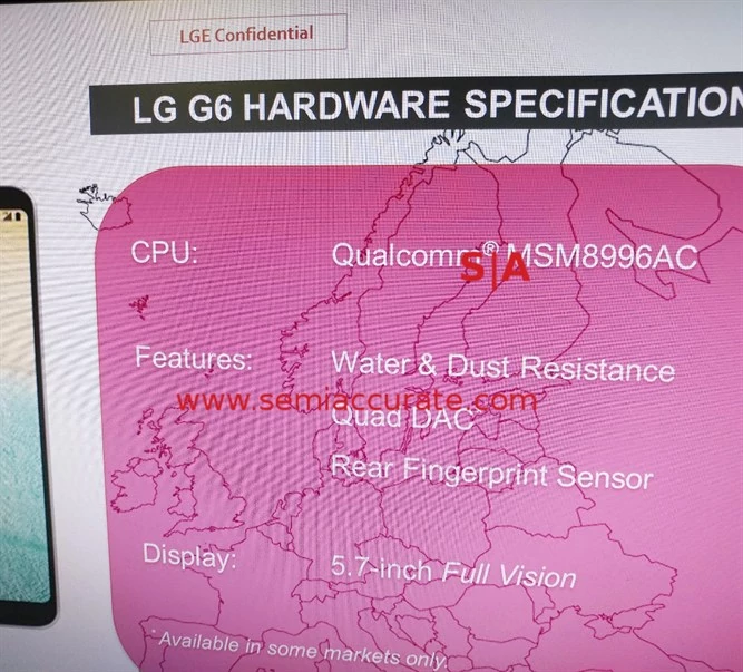 LG G6 - slajd z prezentacji na CES 2017