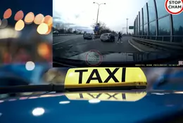 Kierowca taksówki powoduje kolizję i ucieka z walizką pasażerki [Nagranie]
