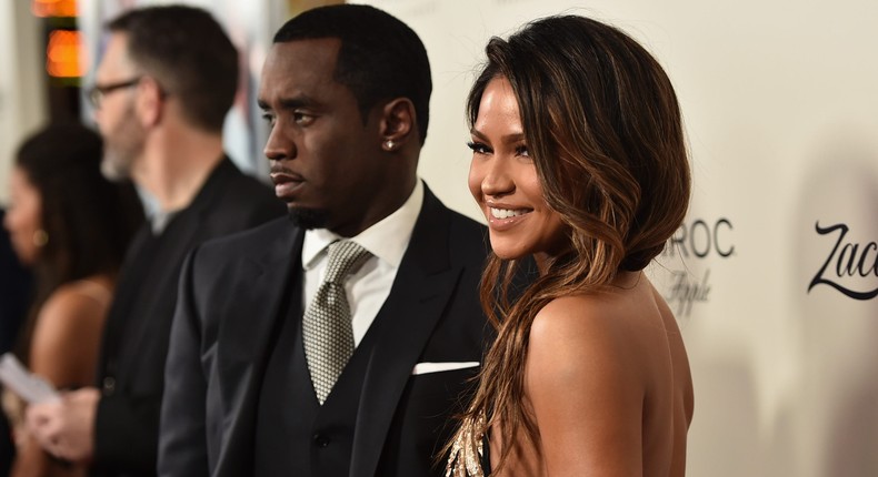 Sean 'Diddy' Combs and actress Cassie Ventura attend the premiere of Lionsgate's 'The Perfect Match' on March 7, 2016 — two days after the music mogul attacked her in a hotel hallway.Alberto E. Rodriguez/Getty Images