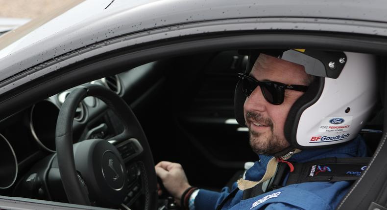 I'm no stranger to tracking cars — here I am at a Ford track in Utah, sampling the pleasures of a Shelby GT350 Mustang — but Jeff will be doing the driving.