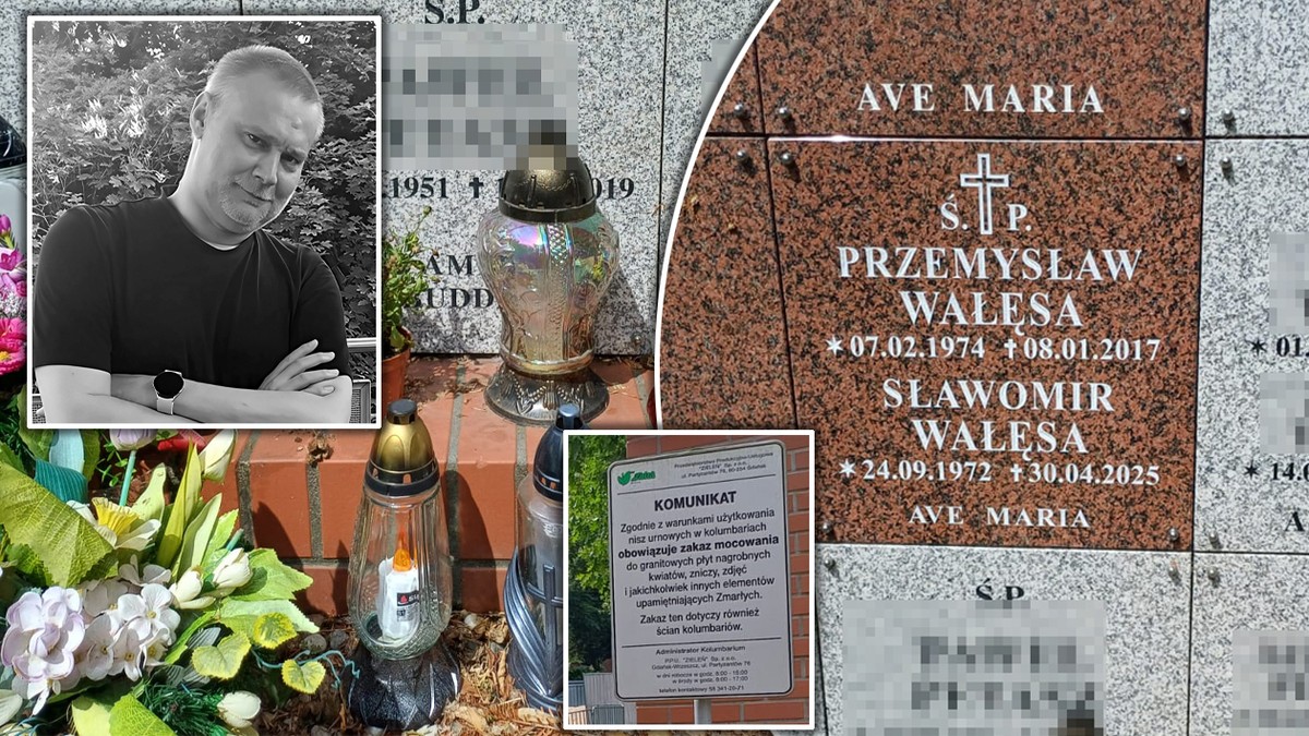 Byliśmy na grobie syna Lecha Wałęsy. Smutny widok. Ten zakaz aż przykuwa wzrok