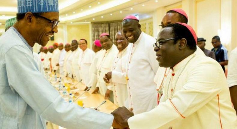 Catholic Bishops during a meeting with President Buhari circa 2015 (Presidency) 
