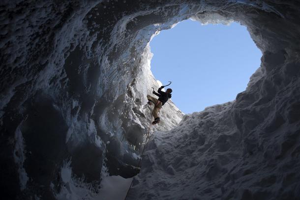 Ice climbing at Glacier des Diablerets
