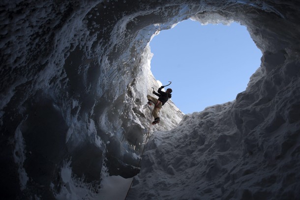 Ice climbing at Glacier des Diablerets