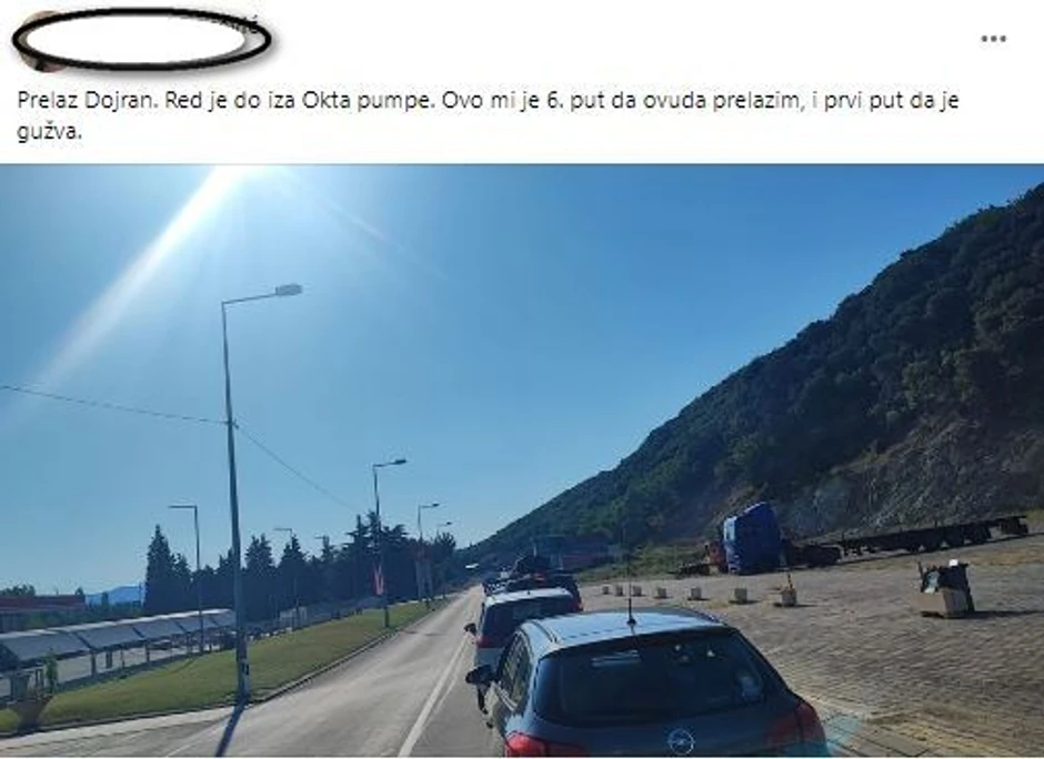 Alternativni granični prelaz između Severne Makedonije i Grčke, Dojran, na kojem obično nema gužve, danas je  beležio veliki broj vozila, te su kolone bile dugačke po tri kilometra, i čekalo se duže od dva sata na prelazak