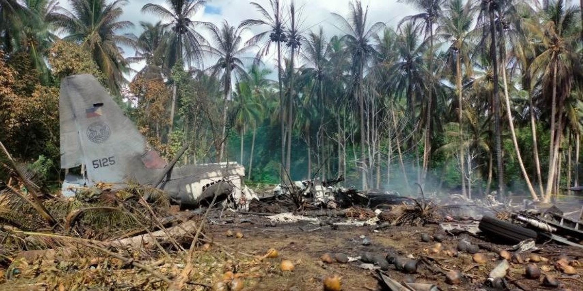 Filipiny. Katastrofa samolotu wojskowego C-130. Nie żyje 14 osób