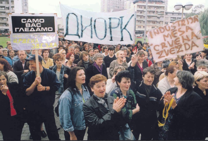 Radnici „Crvene zvezde“ na protestu 2010.