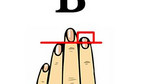 2. Typ B: Palec wskazujący jest dłuższy od serdecznego