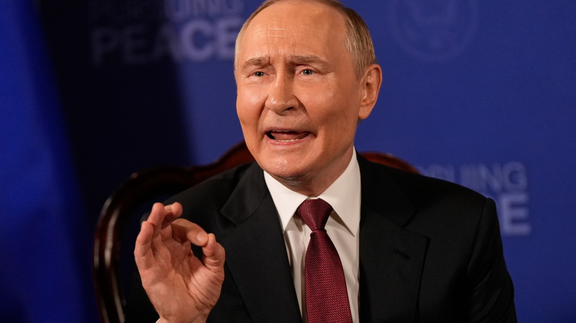 Ruský prezident Vladimir Putin počas stretnutia s prezidentom Donaldom Trumpom v piatok 15. augusta 2025 na spoločnej základni Elmendorf-Richardson na Aljaške.
