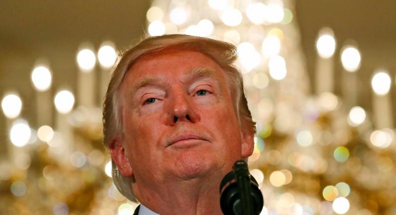 President Donald Trump at a White House product showcase on Monday featuring items created in each of the 50 US states.