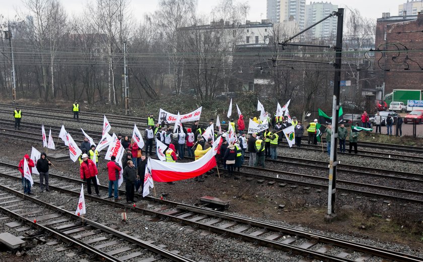 Protest górników