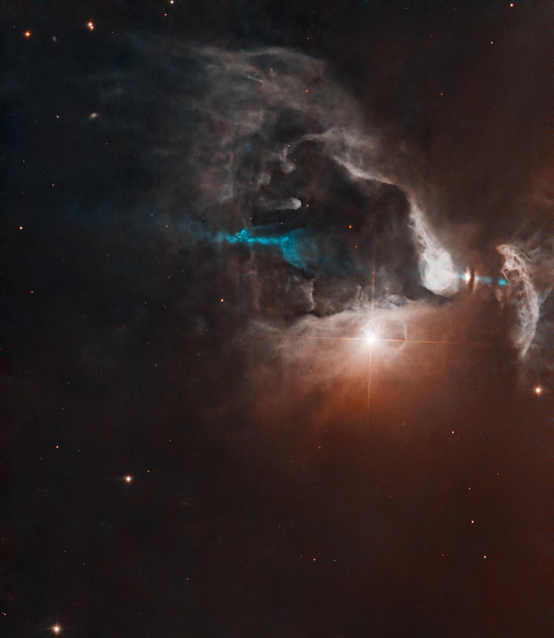 FS Tau B na zdjęciu z Kosmicznego Teleskopu Hubble'a [kliknij, aby powiększyć]