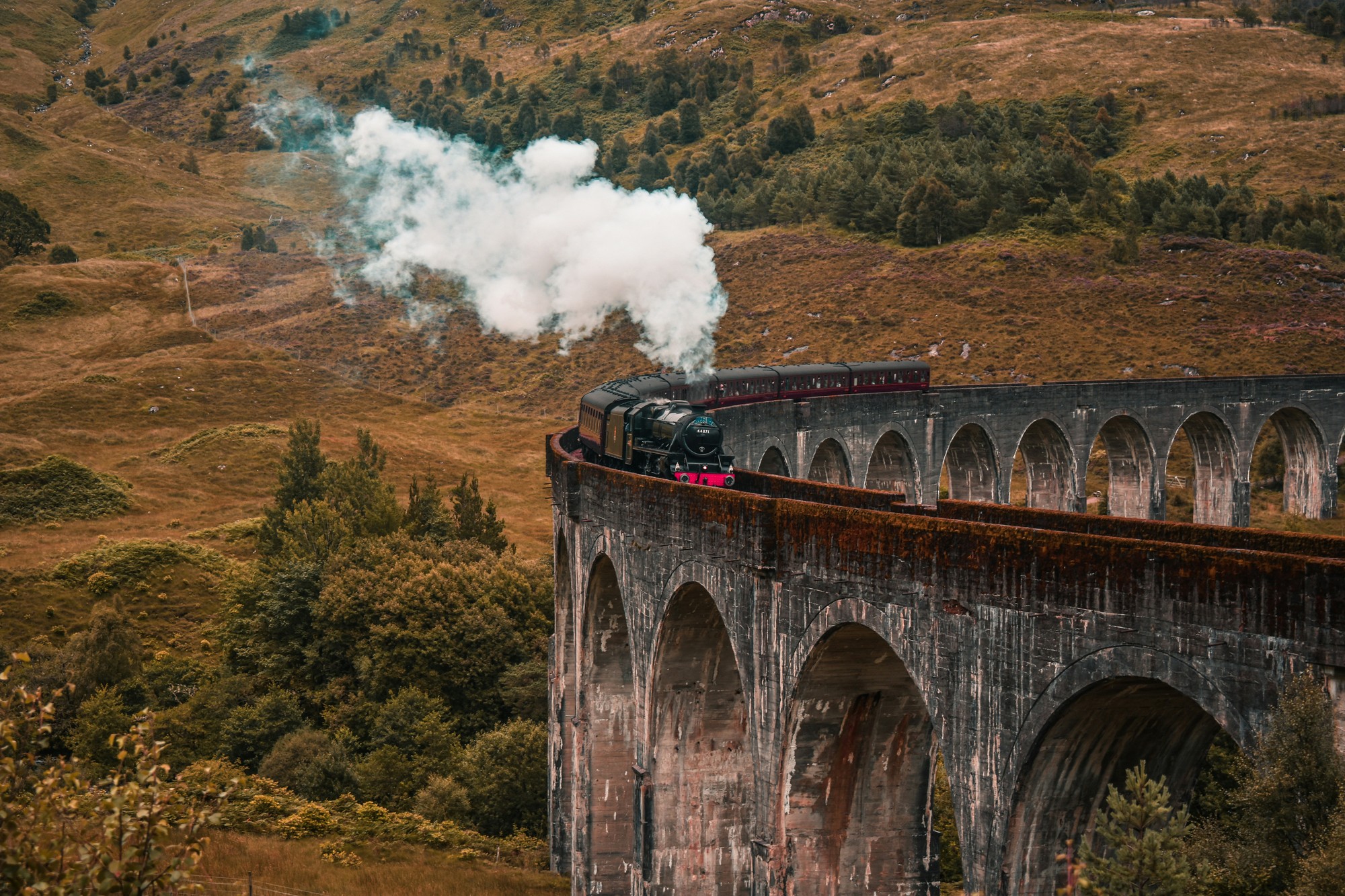 Viadukt Glenfinnan, Škótsko.