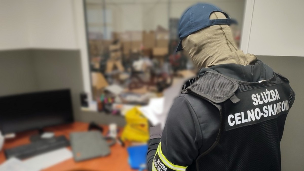 Funkcjonariusz służby celno-skarbowej podczas kontroli