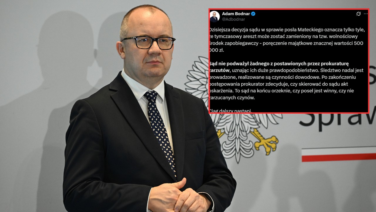 Adam Bodnar reaguje na decyzję sądu w sprawie Dariusza Mateckiego. "Ciąg dalszy nastąpi"