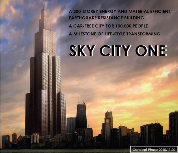 Wizualizacja Sky City One, fot. Broad Sustainable Building