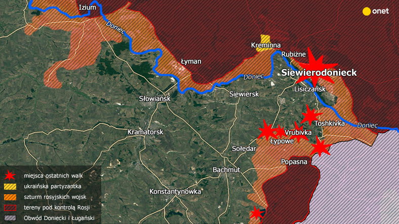 Trwają zacięte walki o Donbas [MAPA]