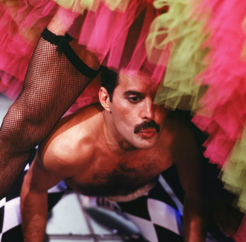 Freddie Mercury is seen in this undated still image