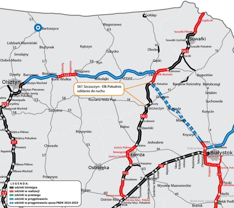 Via Baltica zyskała nowy odcinek drogi ekspresowej S61 Szczuczyn - Ełk Południe