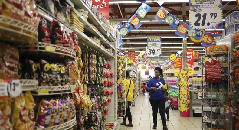 A customer shops at a Shoprite store in Johannesburg, in a file photo. REUTERS/Siphiwe Sibeko