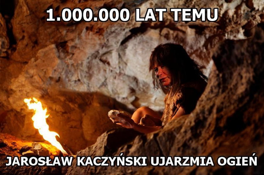 Jarosław Kaczyński ujarzmia ogień
