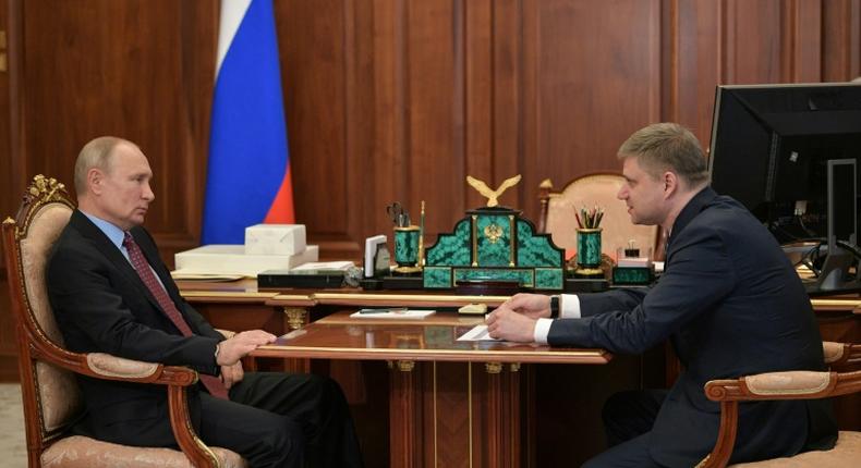 Putin's meeting with the head of Russian Railways, Oleg Belozerov, was the first at the Kremlin since May 9, according to his official schedule
