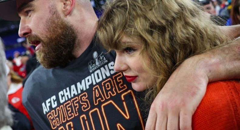 Taylor Swift and Travis KelcePatrick Smith/Getty Images