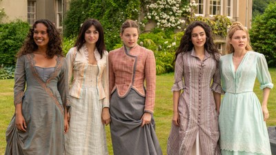 Alisha Boe, Josie Totah, Kristine Froseth, Aubri Ibrag, and Imogen Waterhouse in The Buccaneers.Apple TV