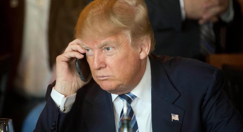 Donald Trump during a lunch stop in South Carolina.