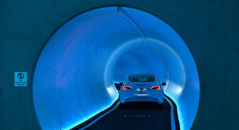 The Boring Company is expanding its tunnel system beneath Las Vegas, a portion of which first opened in 2021.Ethan Miller/Getty Images