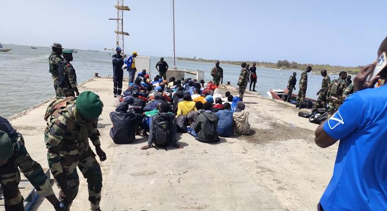 Interception de migrants par la Marine à Saint Louis