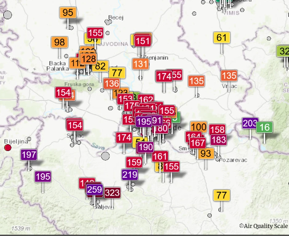 Zagađenje vazduha u Srbija 1. januara 20205.