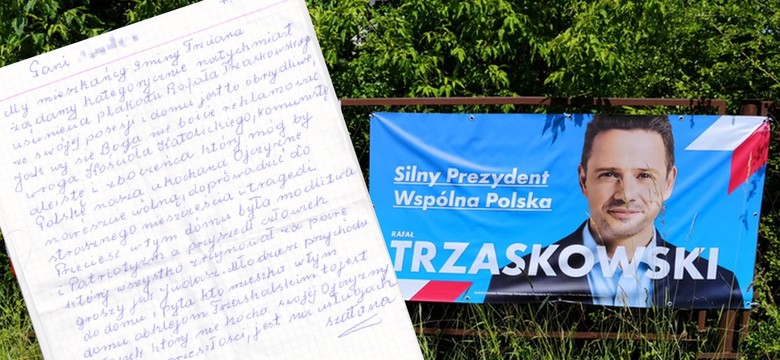 Wywiesiła plakat Trzaskowskiego. Została porównana do Judasza