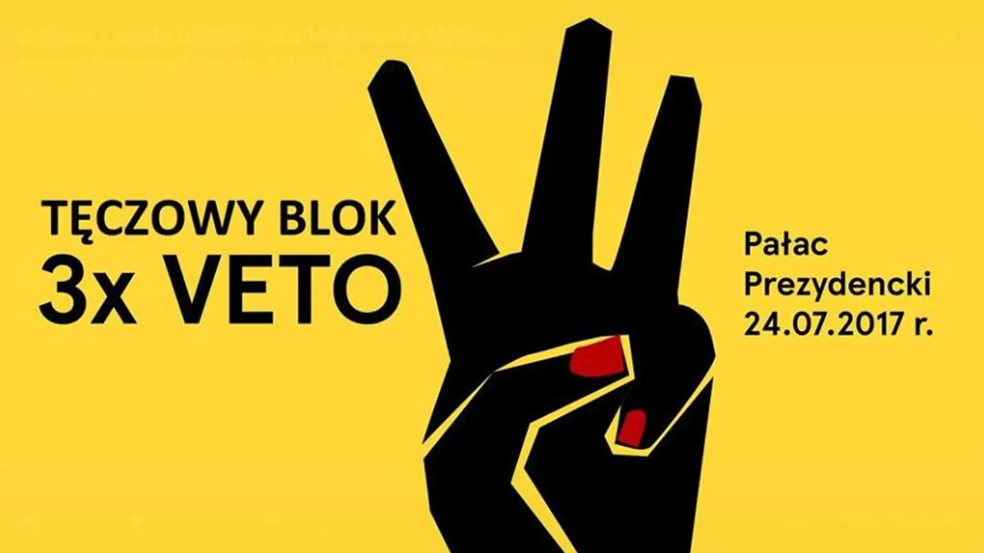 W poniedziałek pod Pałacem Prezydenckim protest bez partyjnych liderów. Będziesz?