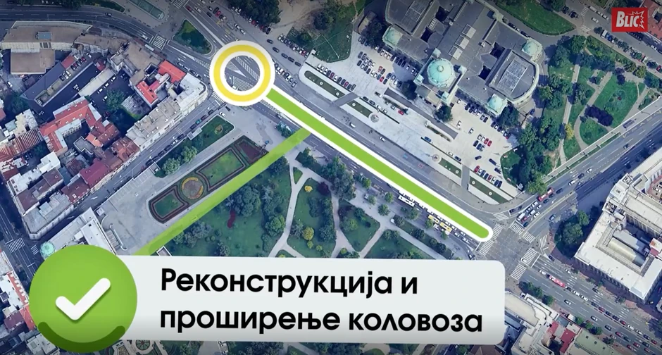 radovi kod Narodne Skupštine - Rekonstrukcija i proširenje kolovoza