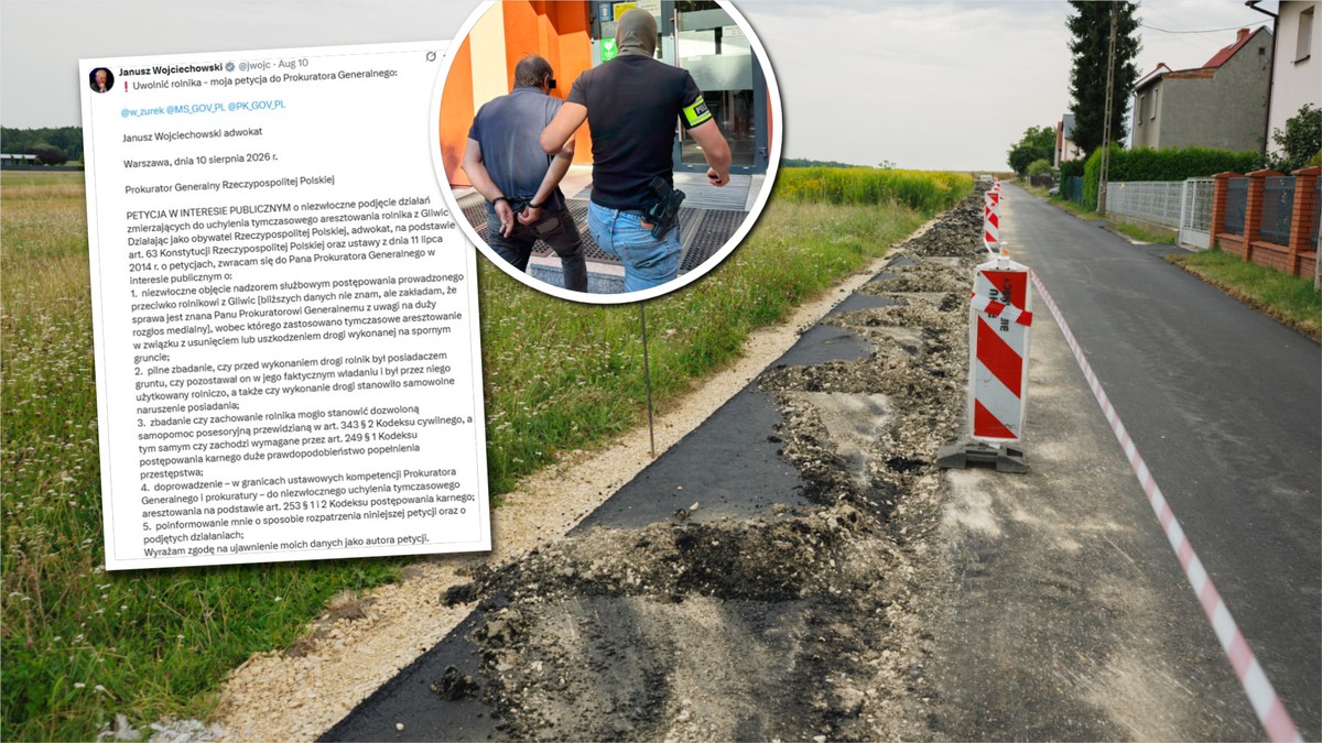 "Uwolnić rolnika". Znany prawnik staje w obronie 60-latka, który zaorał asfalt w Gliwicach