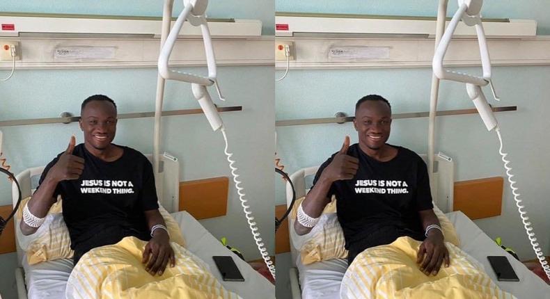 Photo shows Raphael Dwamena stable and responding to treatment after collapsing during match