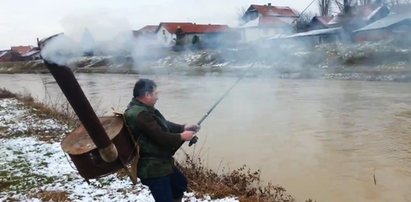 Pomysłwoy wędkarz już nie marźnie na rybach!