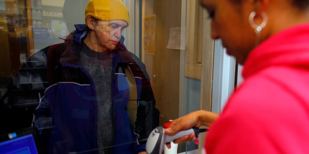 James Ingemi picks up Suboxone prescription as part of his treatment regimen for opiate dependency at the pharmacy at Boston Healthcare for the Homeless Program in Boston, Massachusetts January 14, 2013.