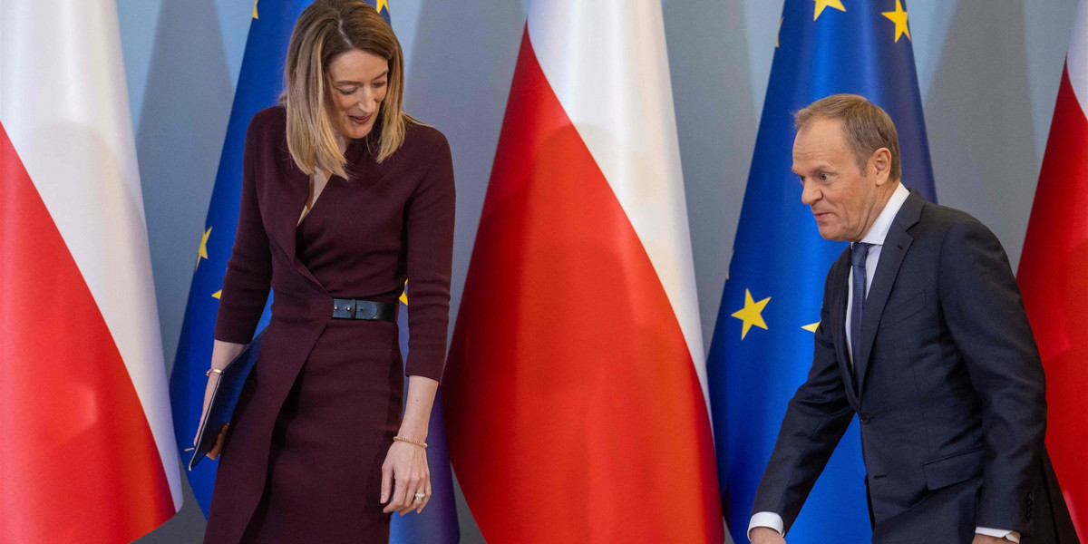 Spotkanie Donalda Tuska z szefową PE. Padły deklaracje ws. rolników.