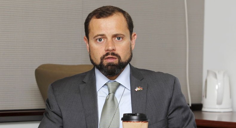 Thomas Perriello, the U.S. Special Envoy for Africa's Great Lakes region, attends a Reuters interview at the U.S. Embassy in Kenya's capital Nairobi December 3, 2015. REUTERS/Noor Khamis