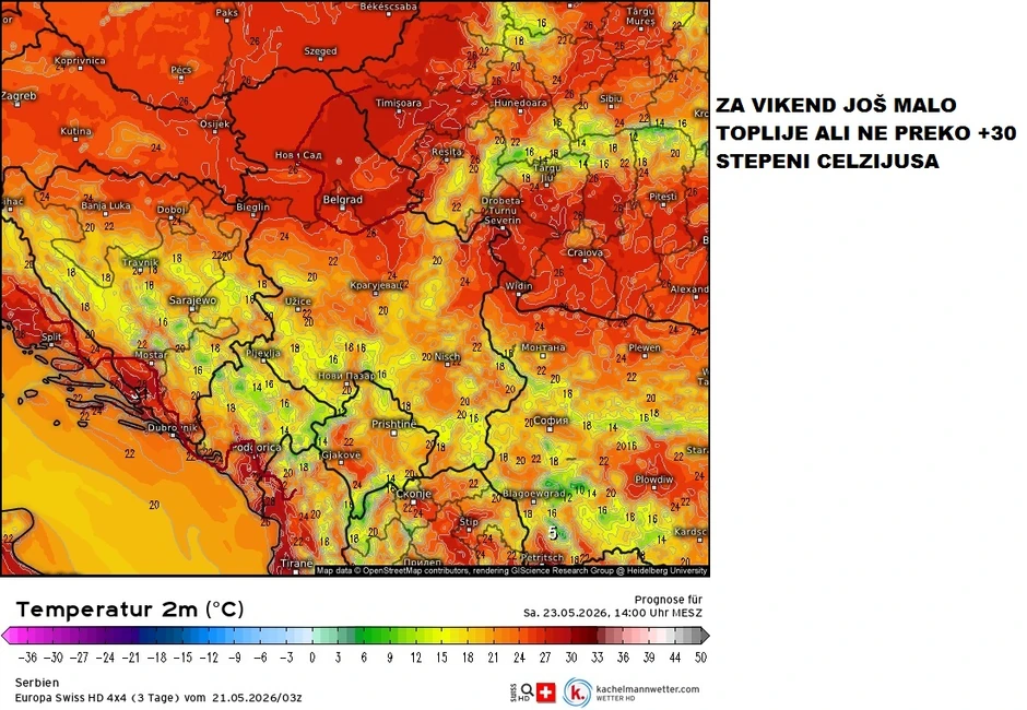 Za vikend toplije, ali temperature neće prelaziti 30 stepeni