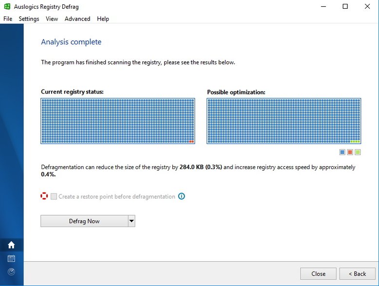 Auslogics Registry Defrag