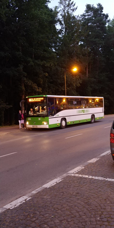 Autobus, którym Marcin podróżował nad polskie morze