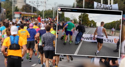 Aktywiści zablokowali trasę Maratonu Warszawskiego. Reakcja biegaczy była zdecydowana