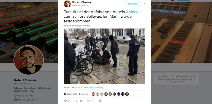 Rzucił się na Angelę Merkel, krzyczał Allahu Akbar