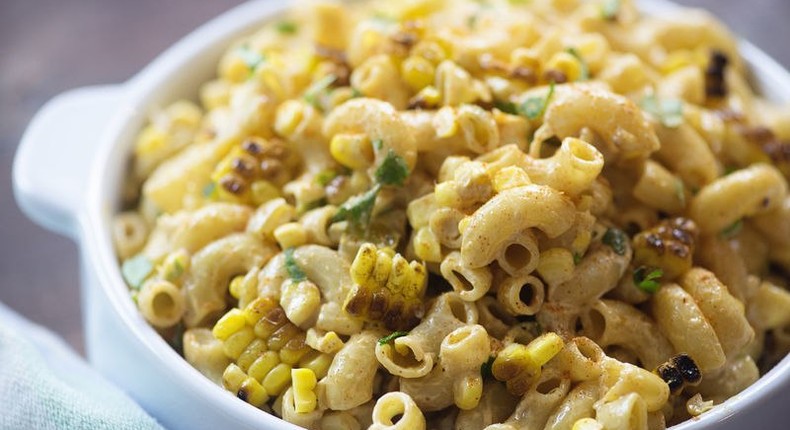 Corn and pasta salad