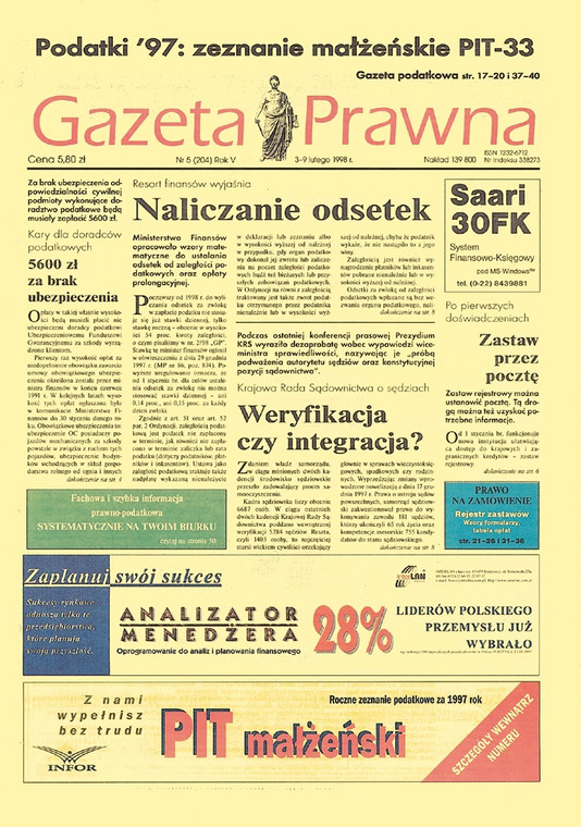 Okładka Dziennika Gazety Prawnej